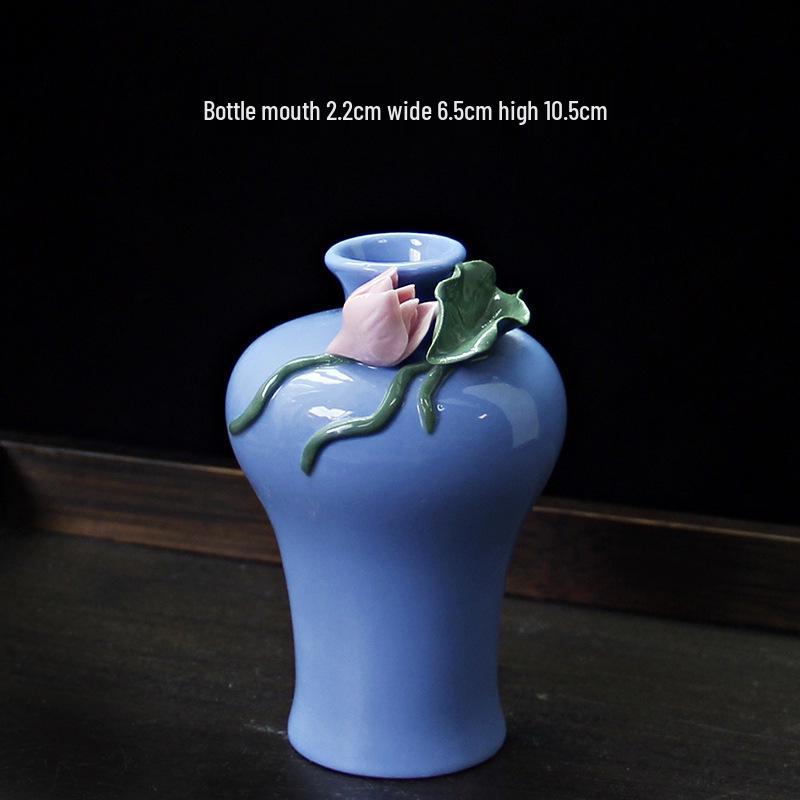 Handcrafted Ceramic Mini Vase for Fresh Flowers - Colorful Desktop Ornaments