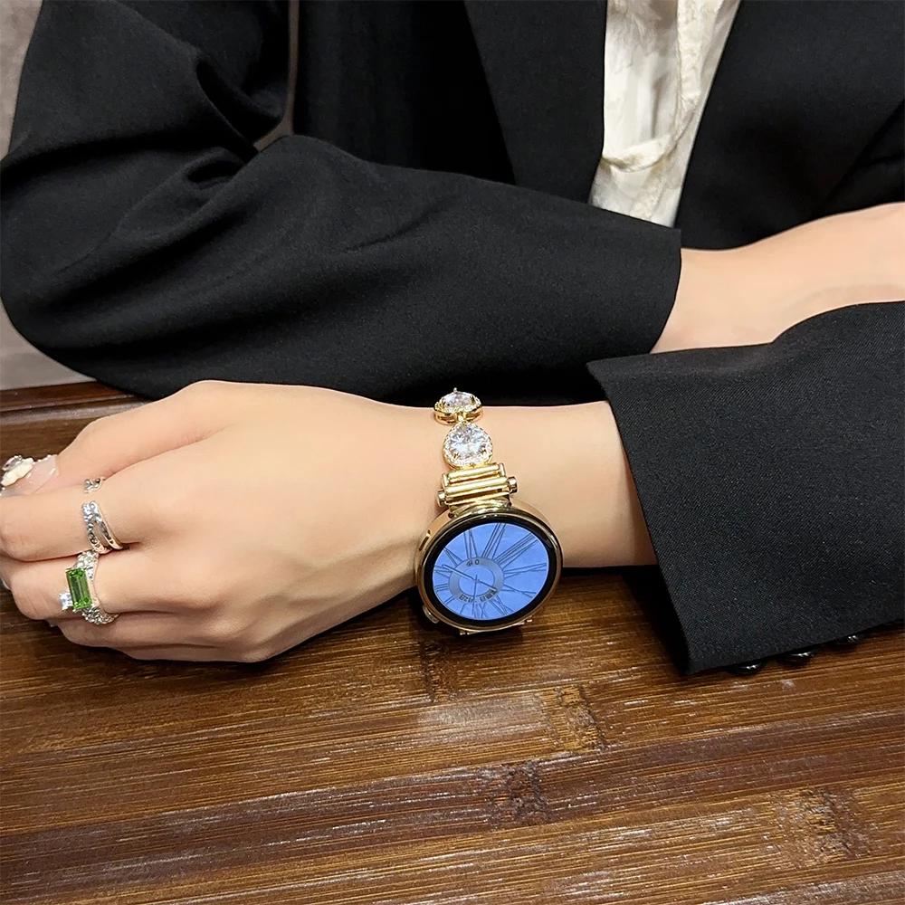 Women Diamond Bracelet for Huawei GT 4 41mm Smart Watch 18mm 20mm 22mm Band for Samsung Galaxy 6 Classic 47mm 43mm 5 6 40mm 44mm