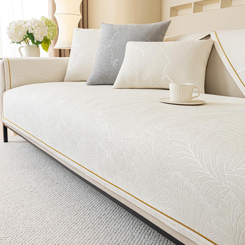 Dutch Velvet Solid Color Sofa Cushion Anti-slip Washable Settee Furniture Jacquard Sofa Cover Four Seasons Simplicity Sofa Cover