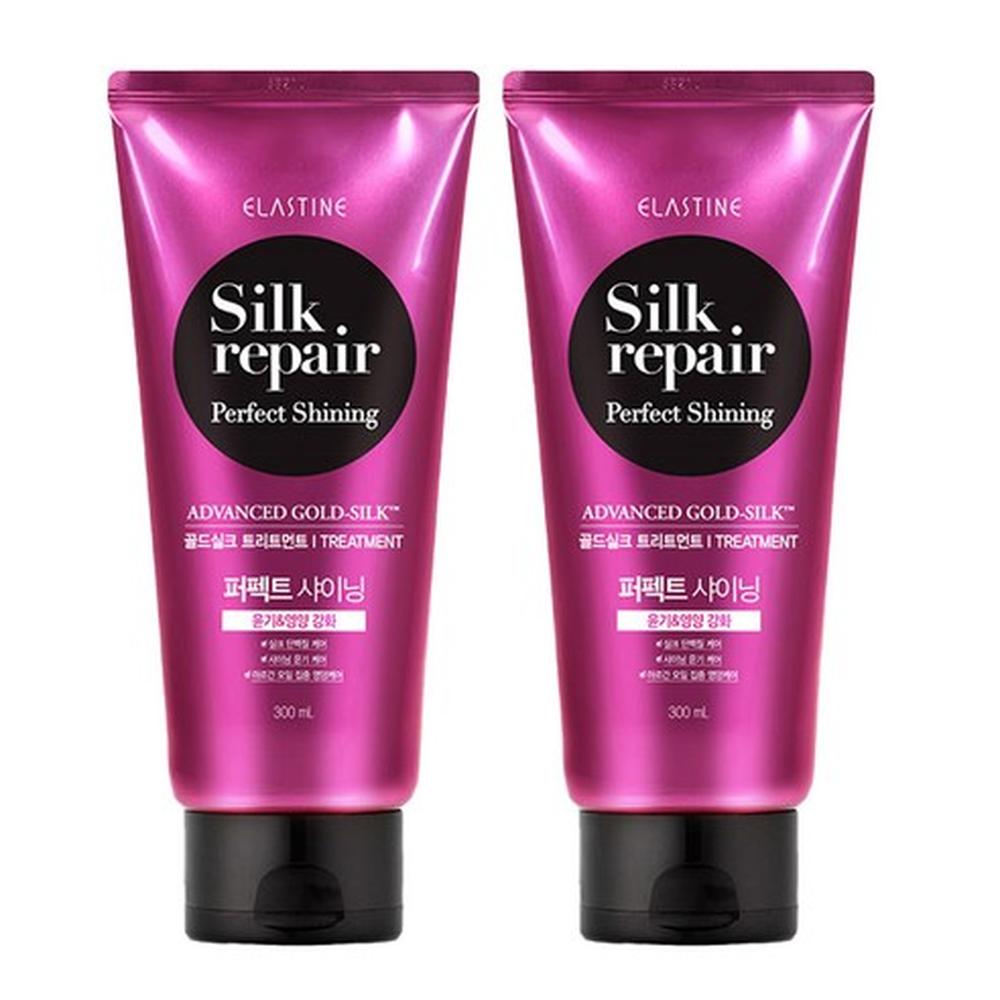 ELASTINE Шелковое восстановление Идеальный блеск Золотая шелковая процедура 300 мл (2pcs) – Шелковое покрытие, Усиление блеска, Корейское 300ml (2pcs)