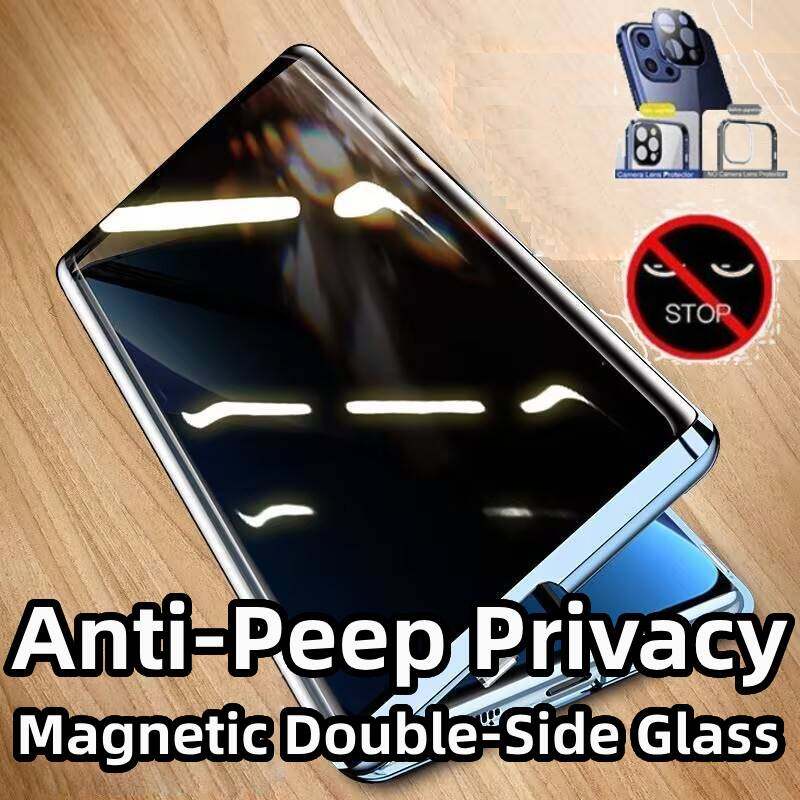 360° Magnetic Anti-Peep Privacy Case for Vivo iQOO Z9/ Z10 Turbo with Camera Lens Protector Cover Phone Bumpers