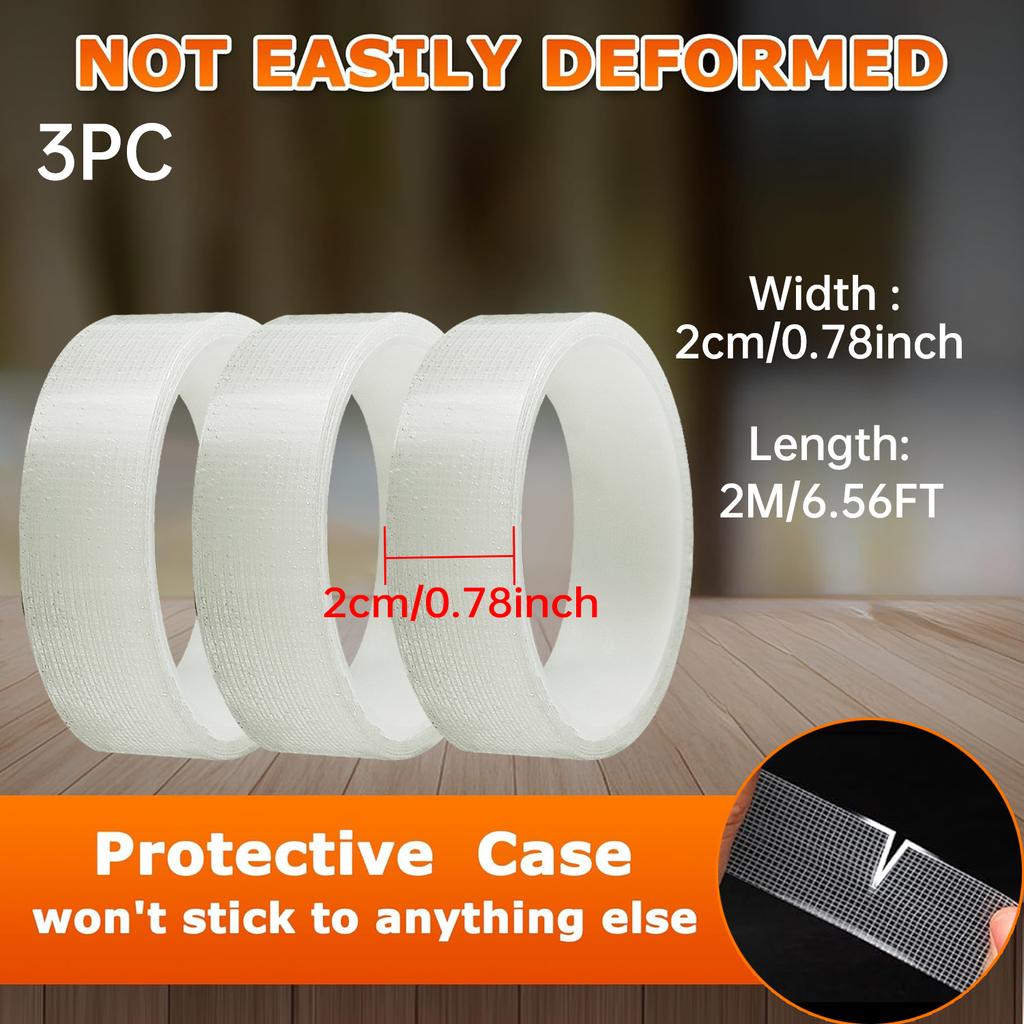 Upgraded Nano Double Sided Adhesive Tape with Grid, 1mm Thick, Waterproof and No-Trace for Multiple Uses