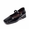 Square head Mary Jane shoes women's 2025 spring Korean version shallow mouth one pedal single shoes flat shoes buckle loafers fairy shoes
