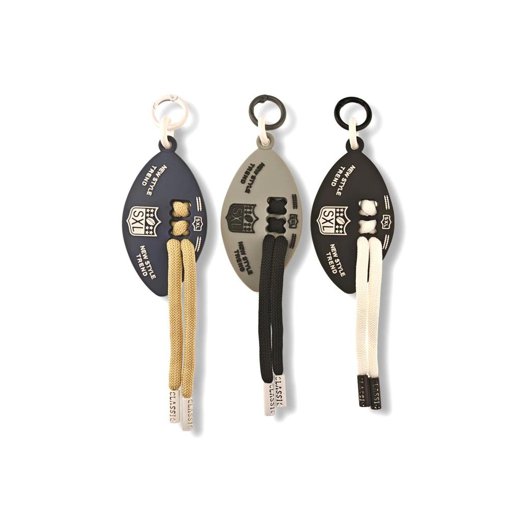 Soft Rubber Drip Molding DIY Fashion Keychain Pendant for Bags & Backpacks - Creative Rugby Ornament