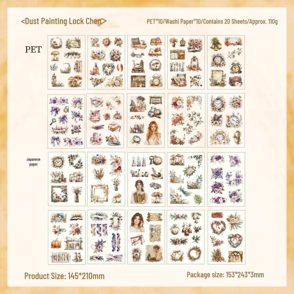Cross-border Honey Glaze Retro Sticker Book - Cute Girl DIY Journal Material