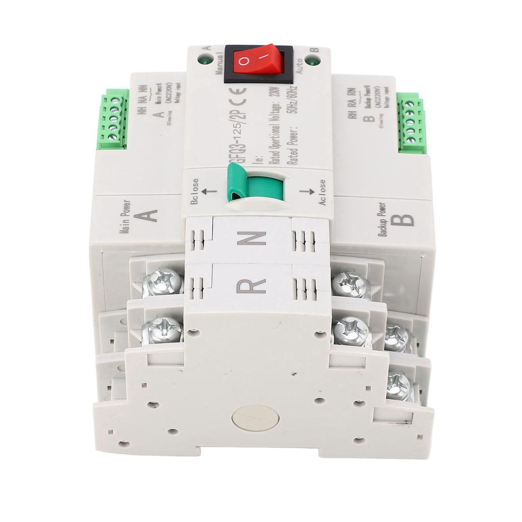 Dual Power Automatic Transfer Switch 2P Fast Switching PC AC 230V for Home Factory