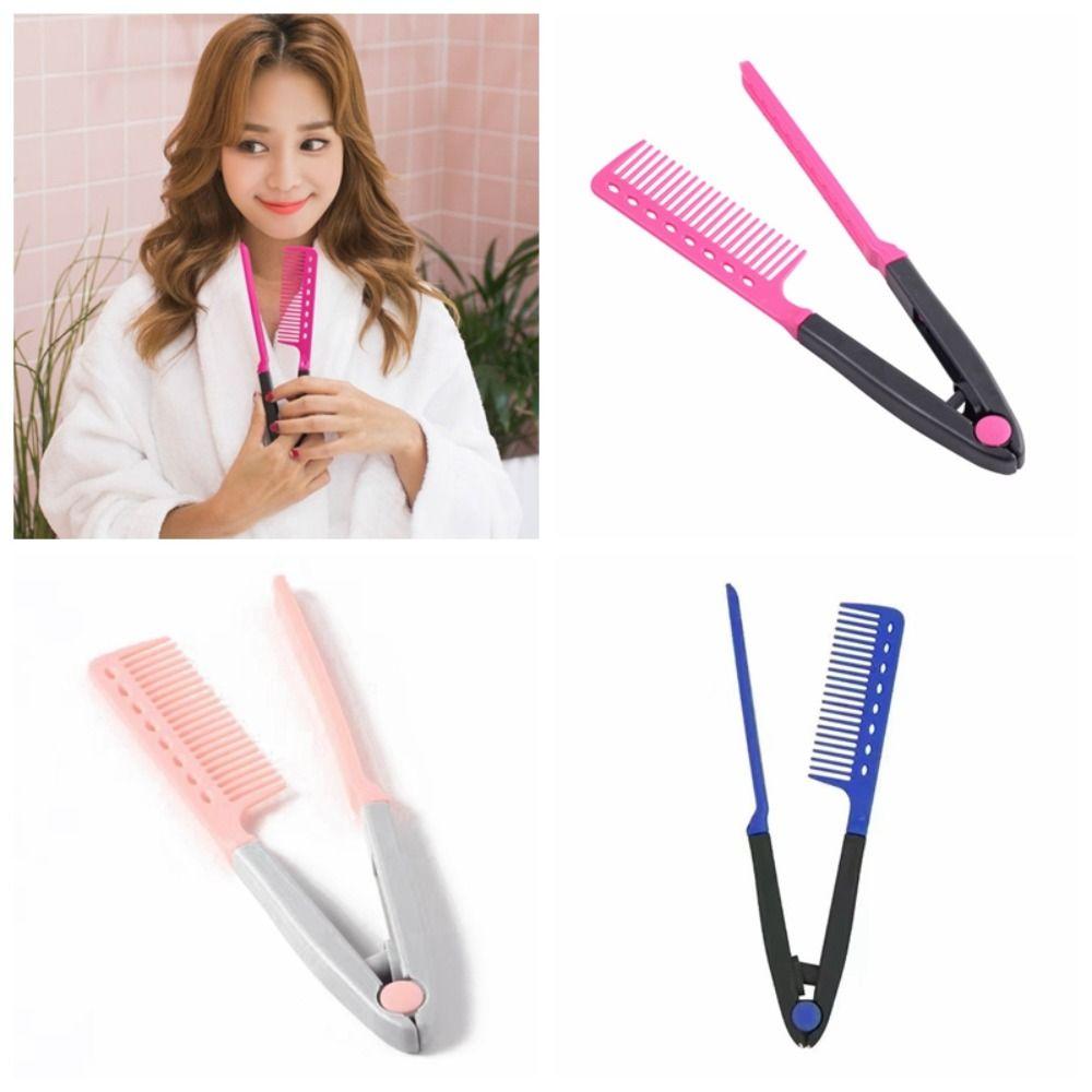 

Folding Hair Straightener Comb Hair Comb Clip V Type Comb Hairdressing Brush Comb Salon