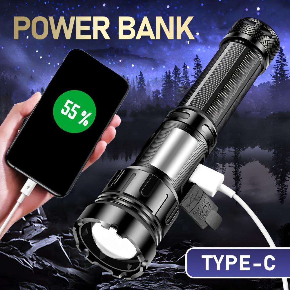 Upgraded Rechargeable LED Flashlight with High Brightness Side Lights and Tail Magnet Zoom Function,essential for Emergency, Camping,hiking Trips