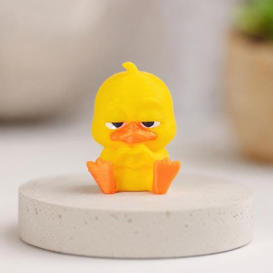 3D-gedruckte kleine gelbe Enten, niedliche gelbe Entenfigur für Schreibtischdekoration, Enten-Miniaturfiguren für Mikrolandschaften, lustige Geschenkideen