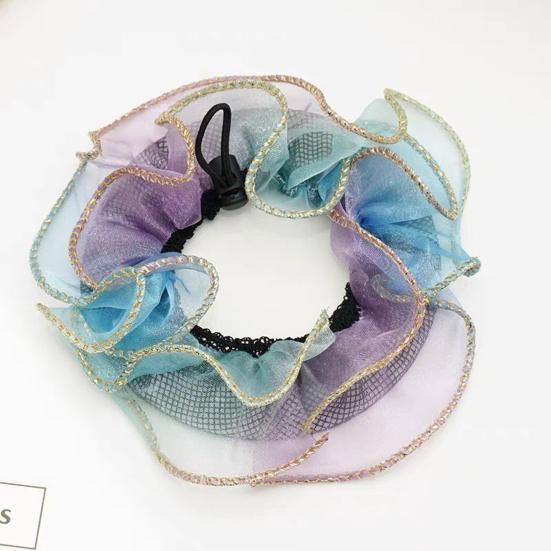 Dancer Bun Hair Net Elastic Drawstring Hairnet Adjustable Gauze Hair Accessories for Girls Dance Ballet Skating Gymnastics
