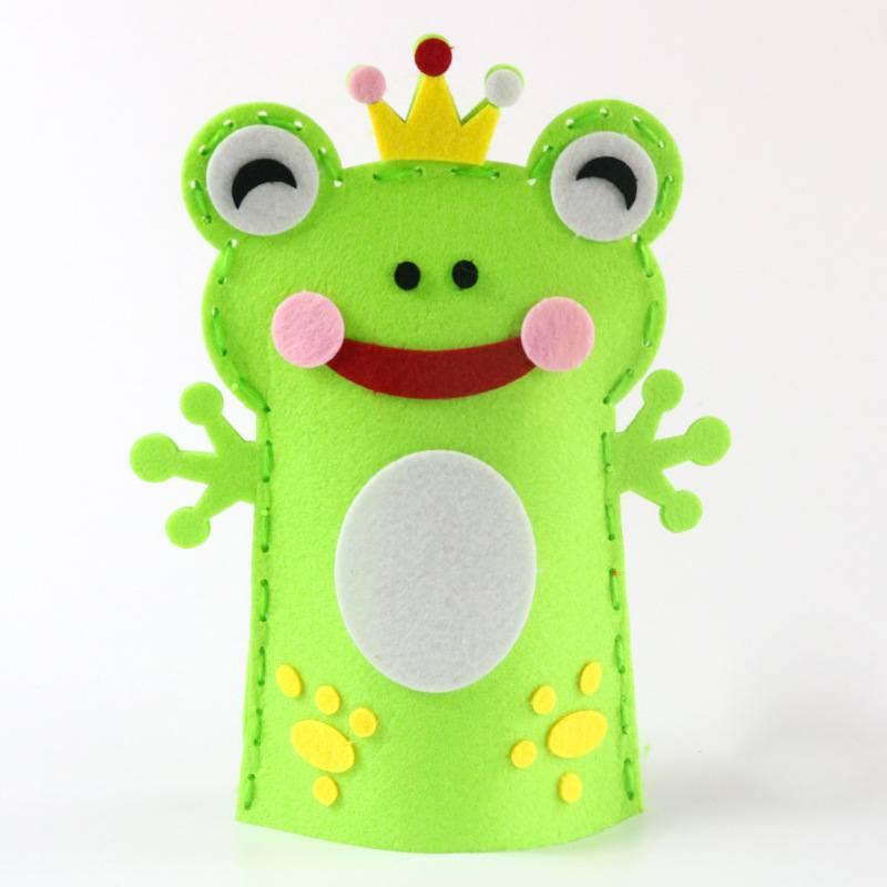 

Children s Diy Craft Kit Non-woven Fabric Cartoon Animal Hand Puppets Kindergarten Handicraft Toy Set Characters) Frog