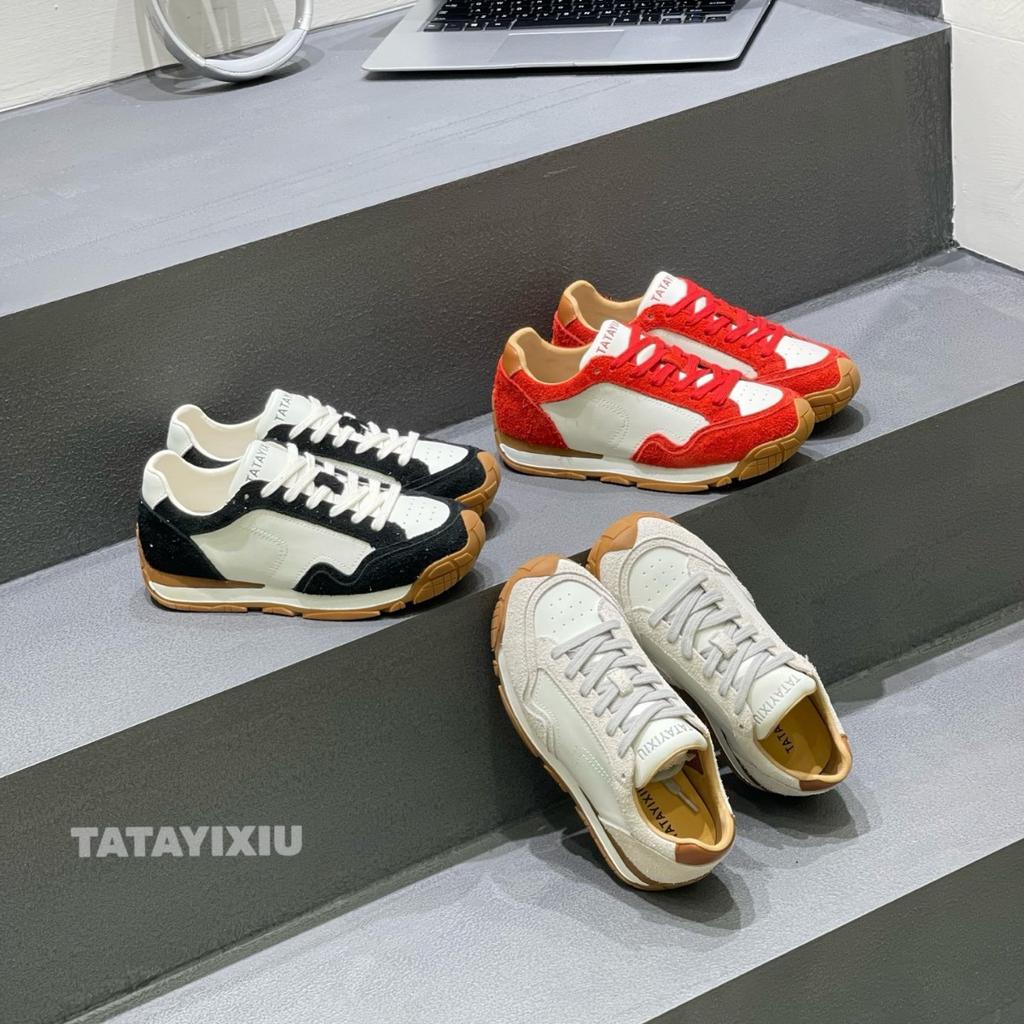 Leather Contrasting Color Platform Forrest Gump Shoes Women's Sports Shoes 2025 Spring and Autumn New Casual Versatile Board Shoes German Trainin