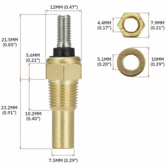 1/8 NPT Temperature Sensor Water Coolant Oil Temp Sensor Sending Sender Unit