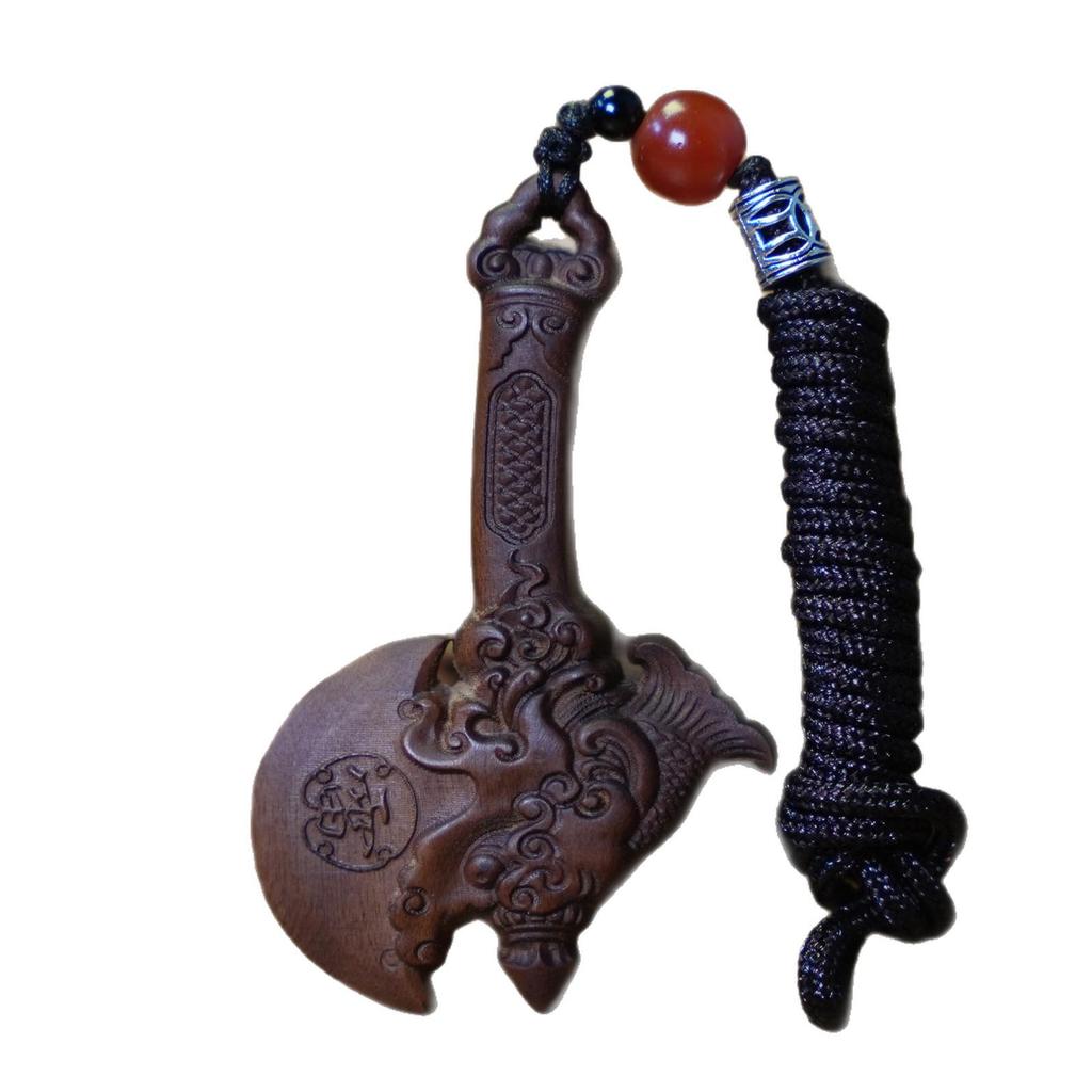 Thunderstruck Jujube Wood Axe Pendant Charm - Handmade Carved Accessory