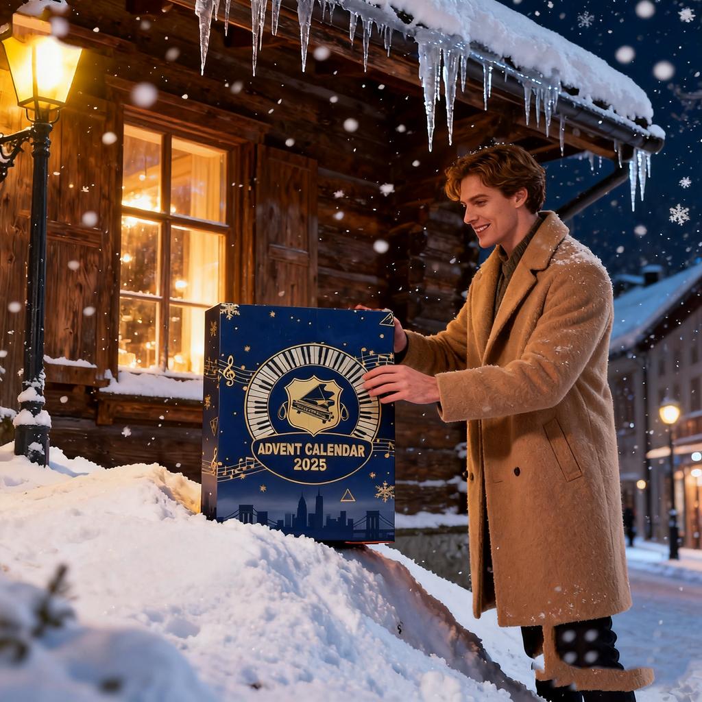 2D Plane+airplane Box +24PC+ Pianist Countdownbox Christmas Advent Calendar