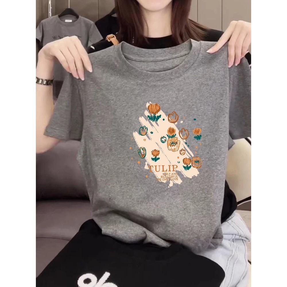 Cartoon Anime Graphic T Shirt For Women Summer Casual Loose Fit Cotton Top