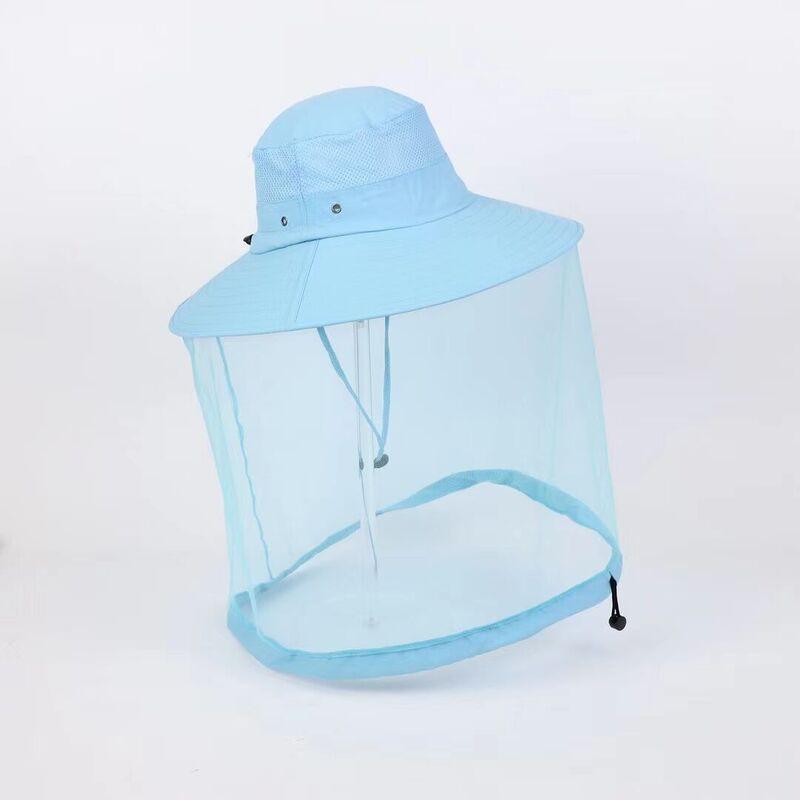 Wide Brim Fishing Hat Women Men UV Protection Breathable Quick Dry Mesh Top Sun Anti-Insect Outdoor Cap