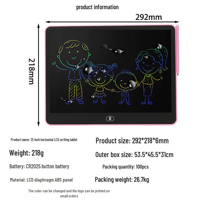 Children's Large LCD Handwriting Tablet with One-Click Clear Feature for Drawing and Writing