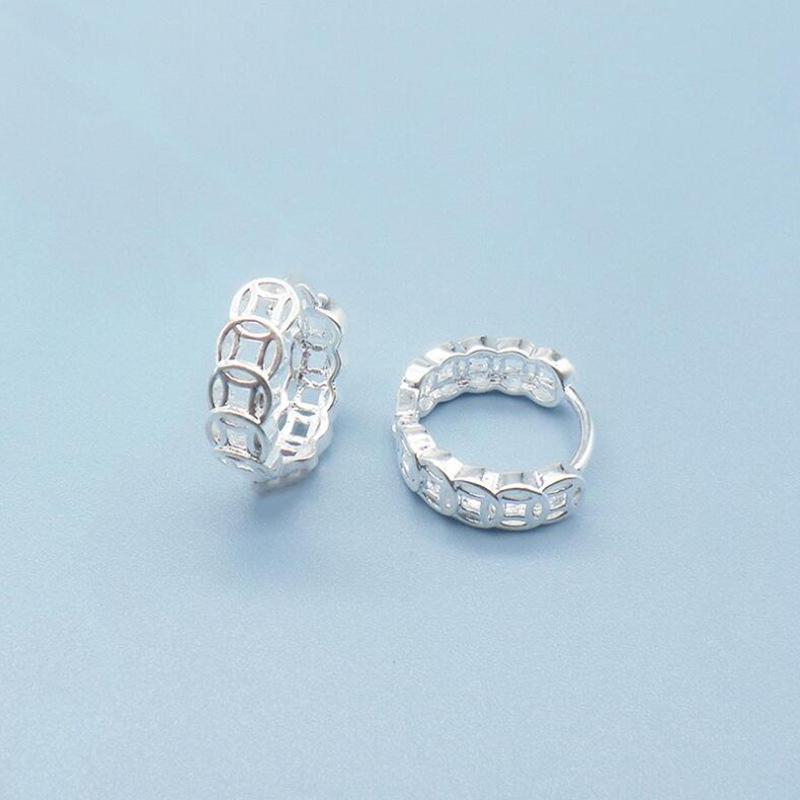 Elegant Brass Plated Gold and Silver Tone Coin Earrings - Vintage, Simple Design