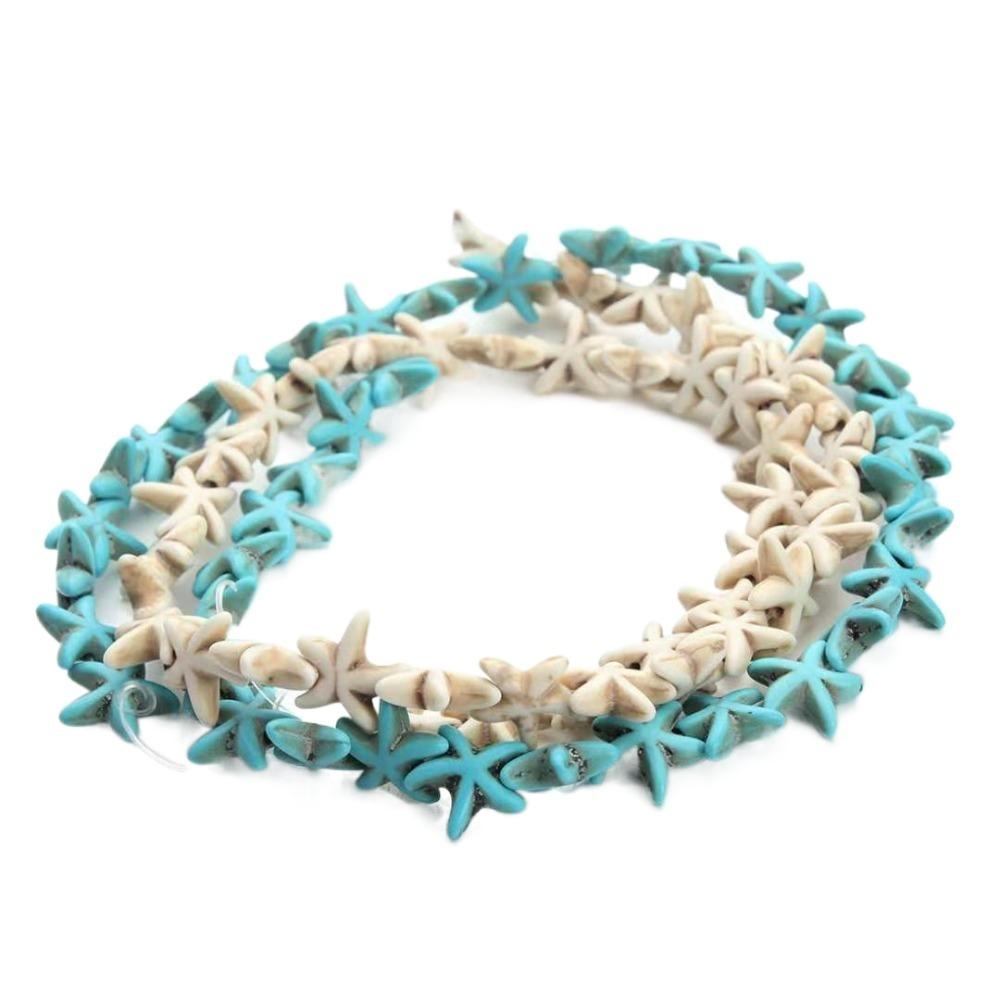 

Waterproof Starfish Turquoise Beads Stone Powder DIY Anklet Accessory Gift синій