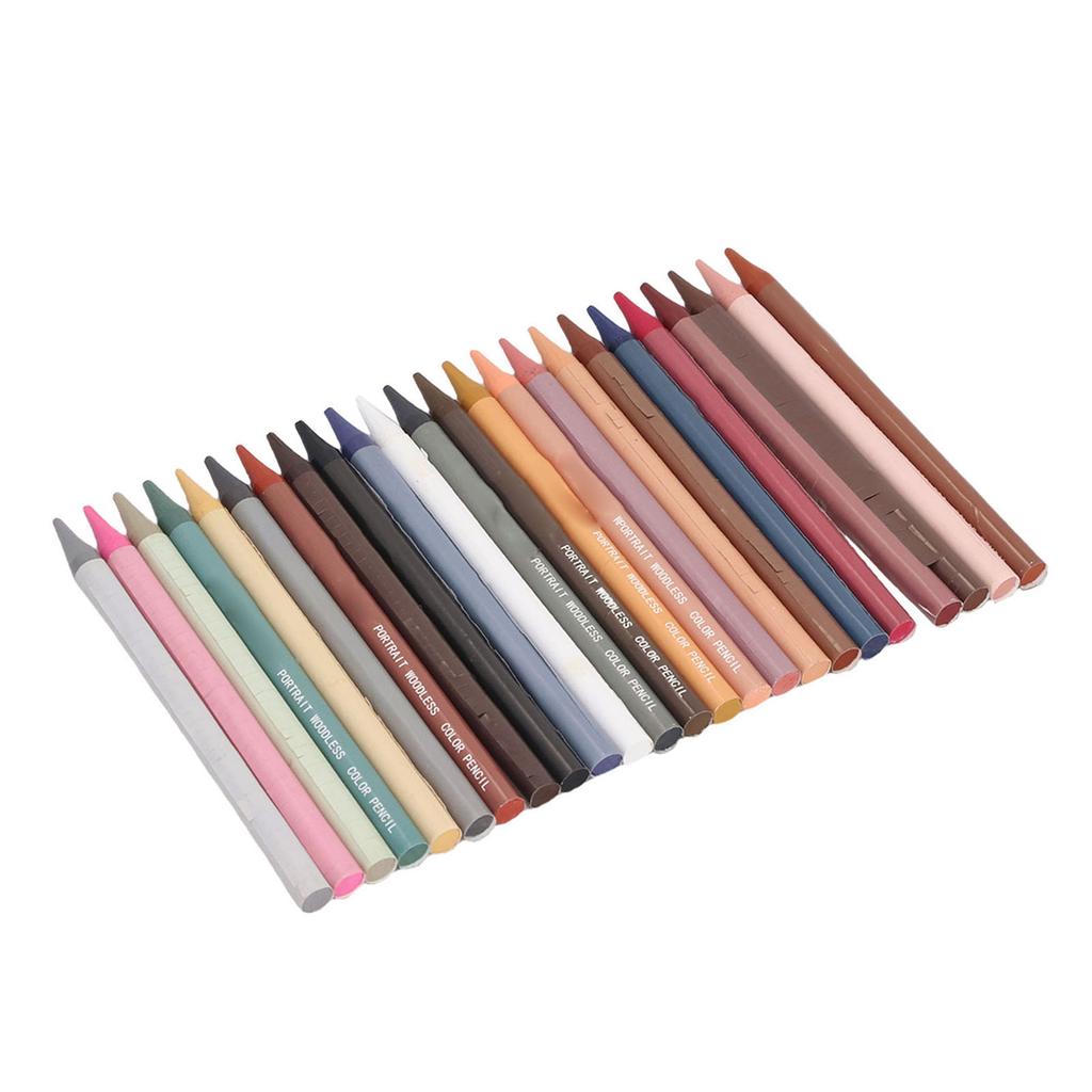24 Colors Pencil Set Oil Based Pigment Woodless Colorful Pencils for Drawing Blending Layering Adults Students