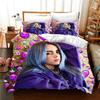 Set Biancheria da Letto Billie Eilish Stampa 3D Singolo/Gemello/Matrimoniale/Queen/King Size Adulto Camera da Letto Copripiumino Set Regalo Anime