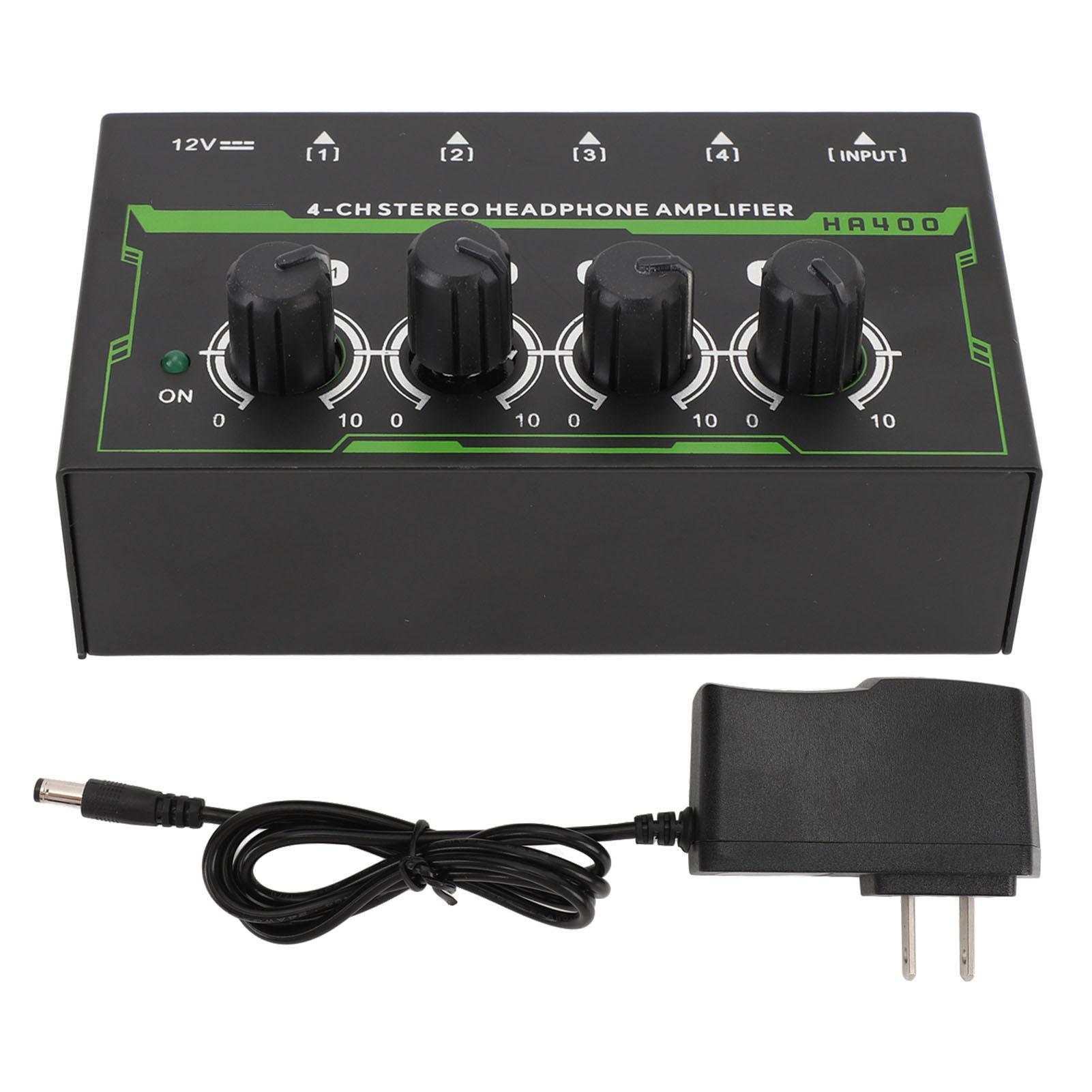 

Усилитель для наушников. Гибкий 4-канальный высокомощный стереоусилитель для наушников для студийного и сценического применения. US Plug