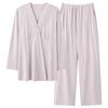 Cotton Long Sleeve Maternity Pajamas Dressing Gown Solid Color Nightgown Bra Breastfeeding Maternity Nightwear Nursing Clothes