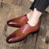 Four Seasons Men's Splicing Business Casual Retro Large Size Youth Wedding Leather Shoes