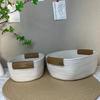 1/2pcs Versatile Open Storage Box with a Leather Handle,Suitable for Use in Children's Room,Gift Baskets,Tabletop Storage Basket