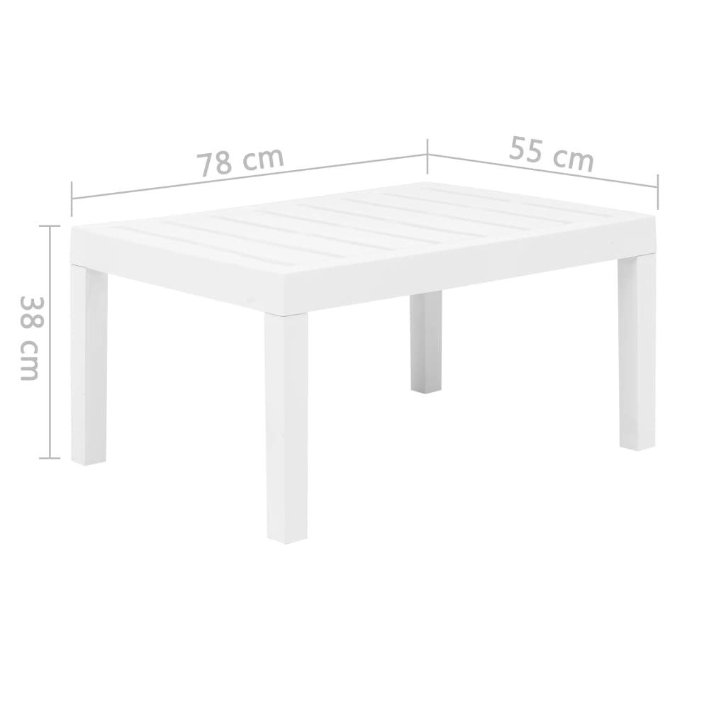 3 Piece Garden Dining Set White Plastic
