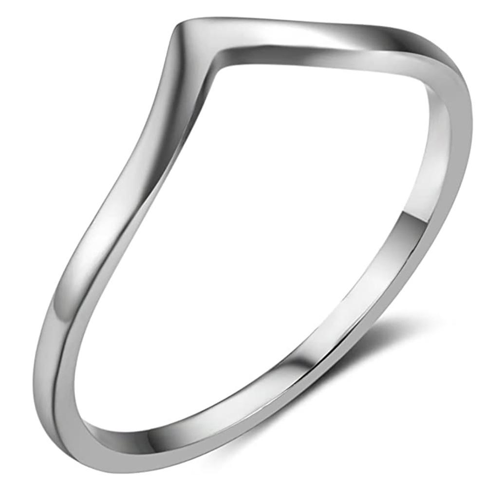 Creative Titanium Steel 5MM Geometric Arc Ring – Four-Color Fashion Ring for Women Size 6