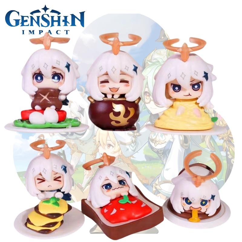 Original God Paimon Pvc Collectible Figure 4-6cm Cute Anime Character Toy