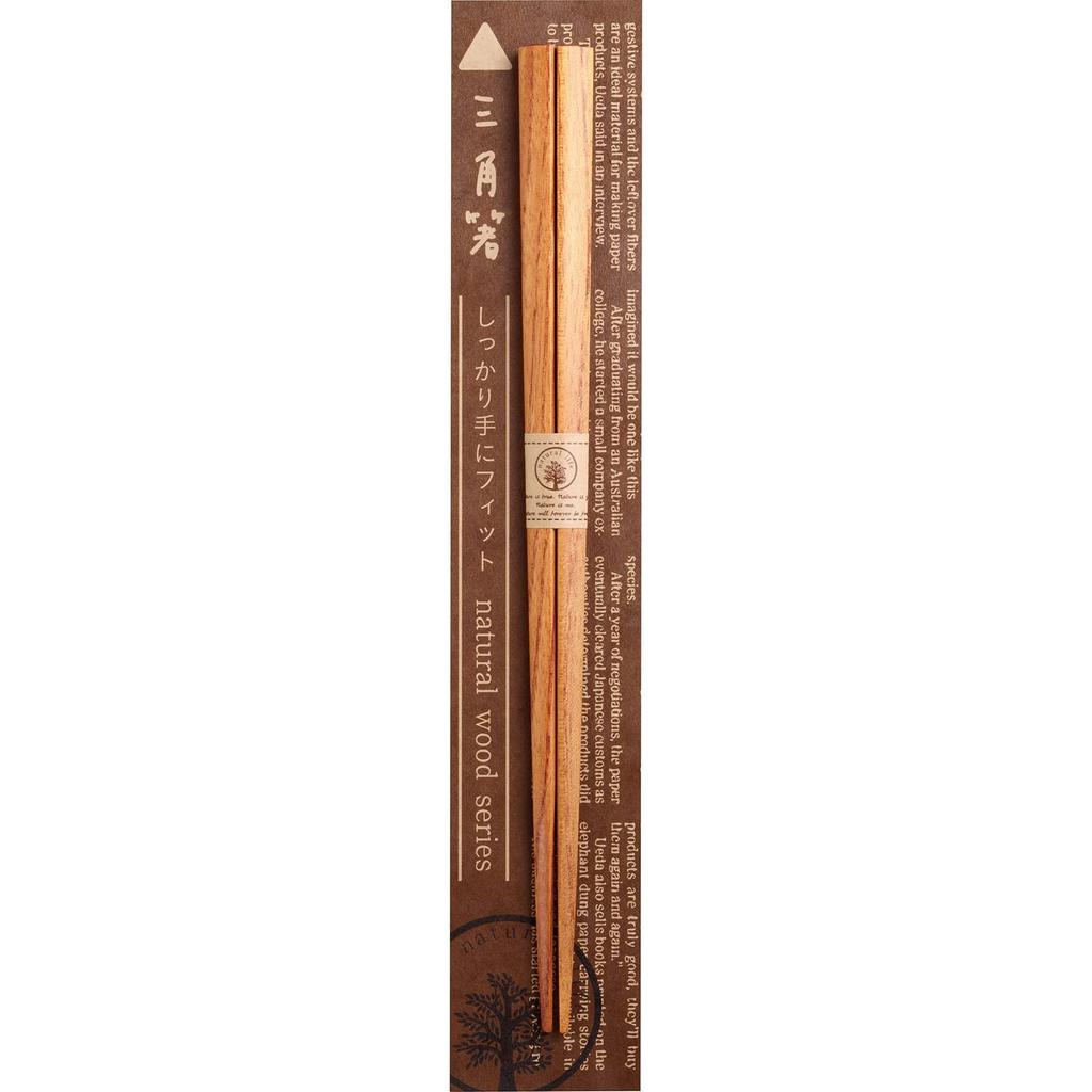 Natural Wood Triangular Made in Item 263997 Wakasa-nuri Chopsticks, (Zelkova), 23cm, Shape, Brown, Japan, No.