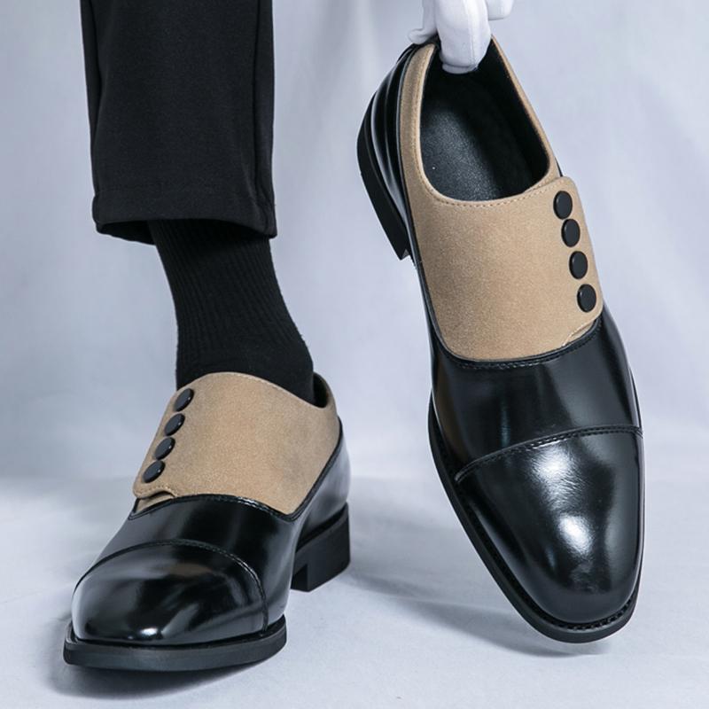 New Trend Men's Pointed Mixed Colors Slip On Business Shoes Luxury Designer Male Wedding Dress Footwear Zapatos Hombre