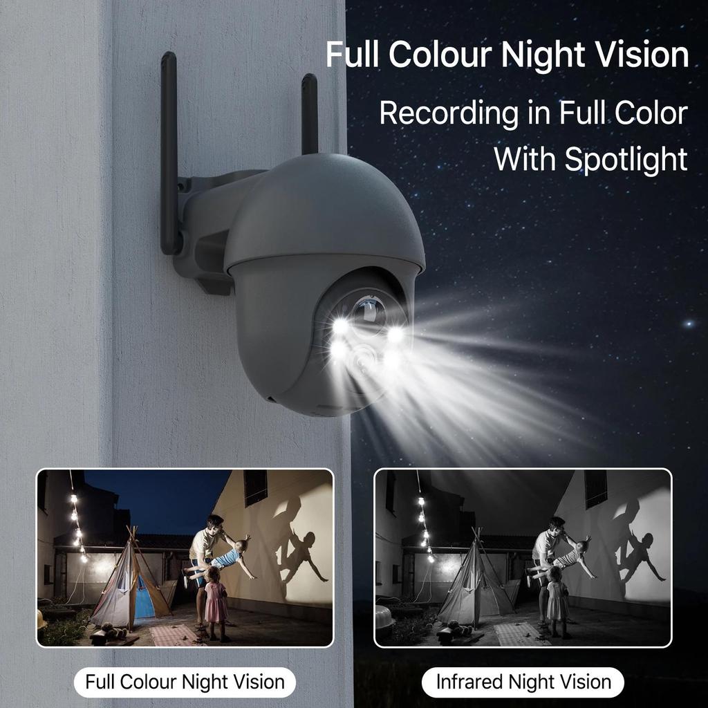 Vstarcam 5MP Solar Security WiFi Camera Outdoor Wireless Surveillance Floodlight Motion Detection Color Night Vision Remote Viewing with 360°View