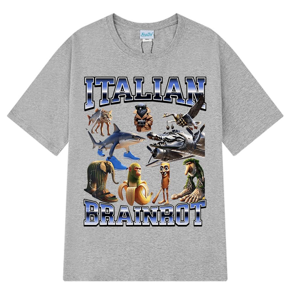 Italian Brainrot Funny Meme T-shirt Tralalero Tralala Tung Tung Tung Sahur Bombardiro Crocodilo Brr Brr Patapim Men Women Tshirt