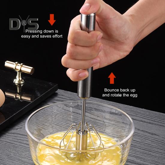 Semi-Automatic Whisk Stainless Steel Egg Beater Hand Push Rotary Egg Mixer Blender Handheld Egg Stirrer Tool Kitchen Supplies
