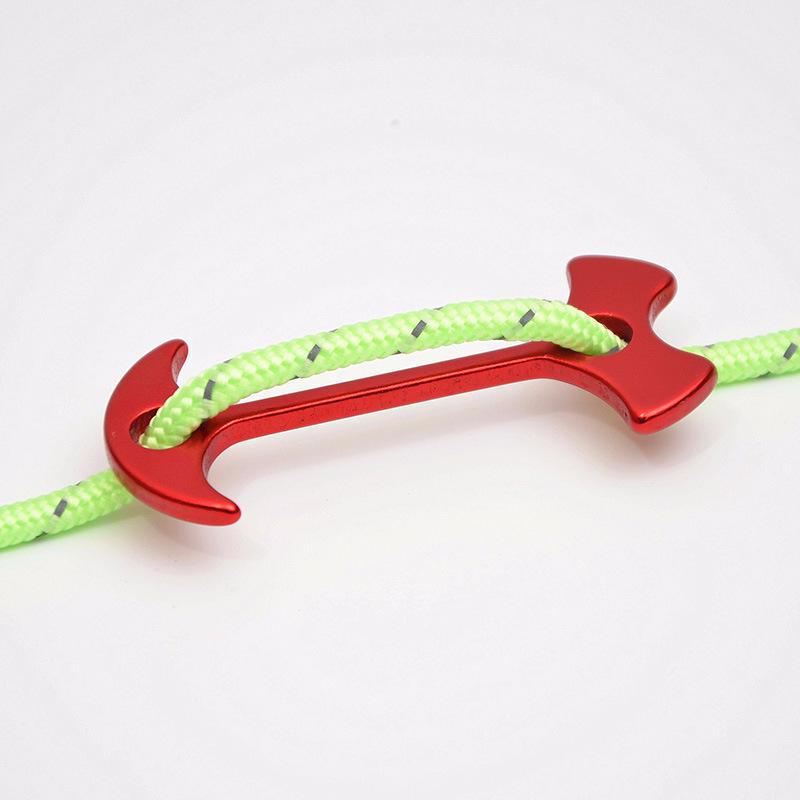 Luminous & Reflective 5mm Windproof Outdoor Camping Rope with Ground Anchors, 50m