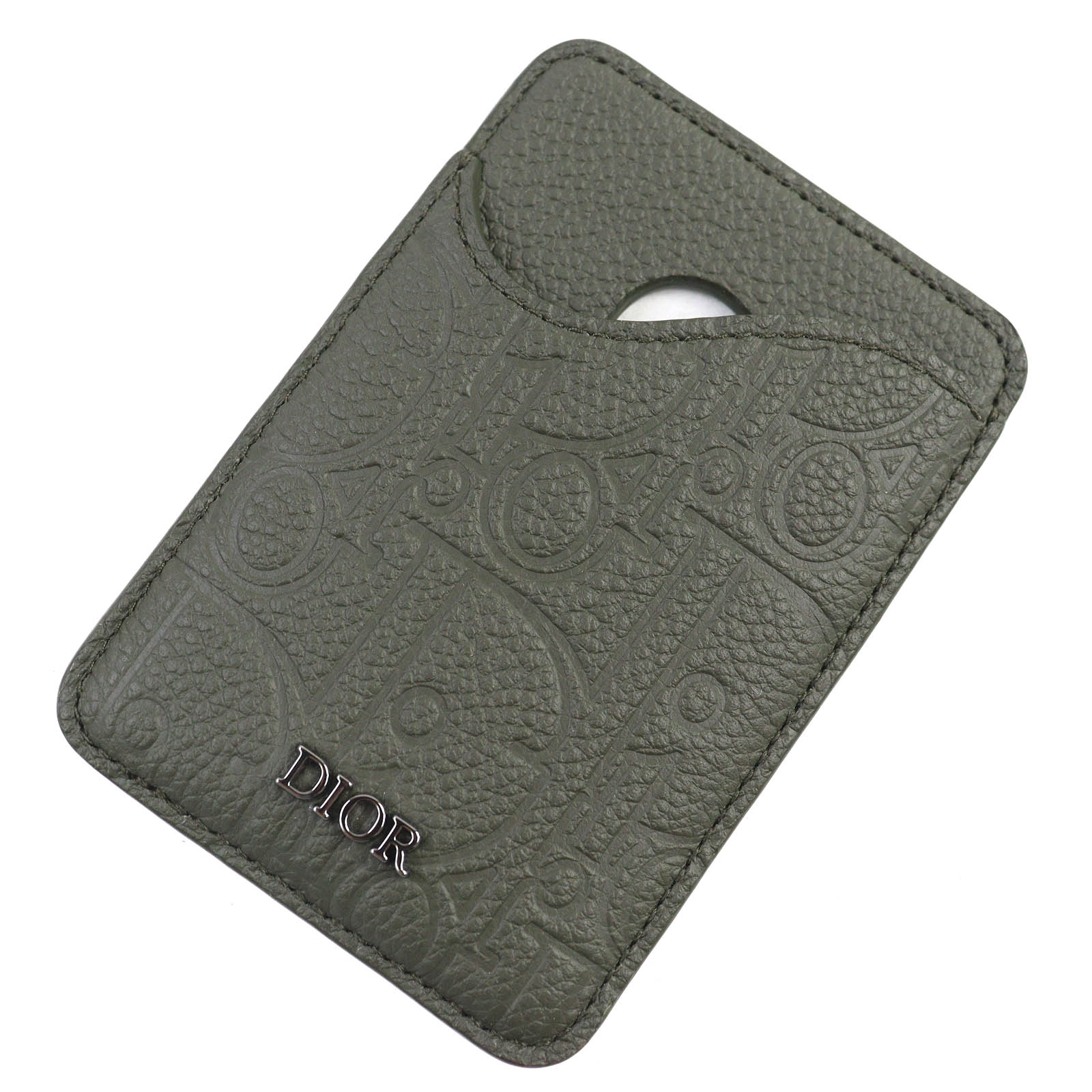 

Excellent DIOR Card Case SADDLE Logo Magnet Gravity Leather Card Holder khaki 2ADCH168FLG Used