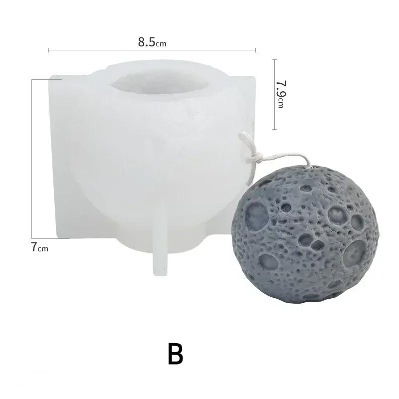 Candle Silicone Mold Earth Moon Shape DIY Aromatherapy Candle Plaster Earth Handmade Grinder Candle Molds