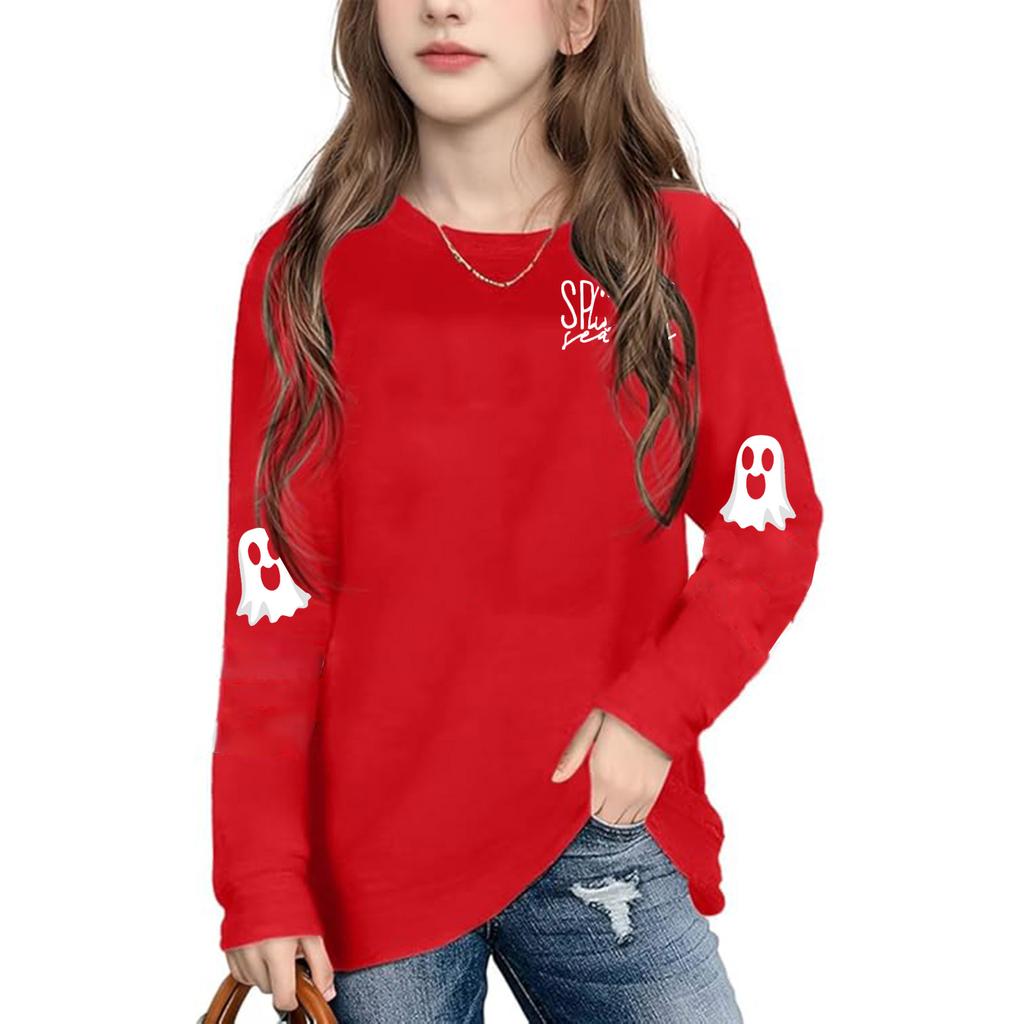 Boys Girls Child Fashion Daily Versatile Casual Crewneck Sweatshirts Daily Long Sleeve Patchwork Top Sweatshirts