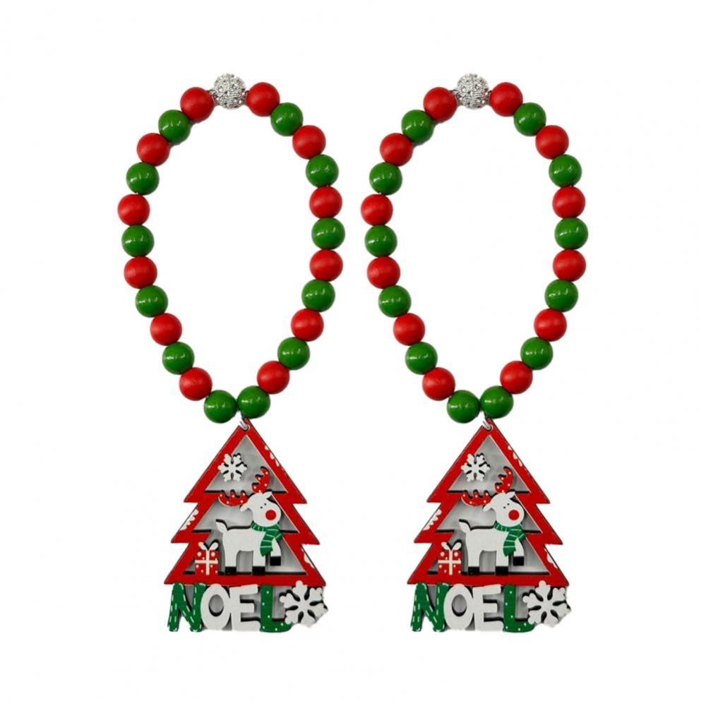 Boho Style Christmas Curtain Ties Reusable Beaded Curtain Tiebacks Creative Cartoon Window Curtain Buckles Christmas Decorations