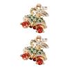 2Pcs Christmas Nail Design Set Christmas Bell Elk Sled Zircon Tree Nail Zircon Art
