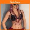Top Sexy in Rete con Decorazioni di Strass per Nightclub e Festival