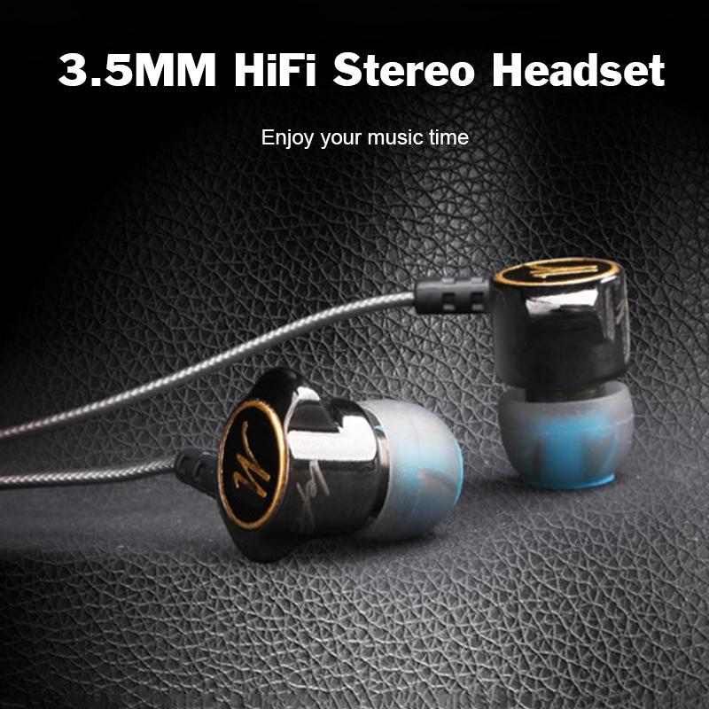 DM7 3.5MM Earphones Special Edition Gold Plated Housing Headset Noise Isolating HD HiFi Earphones