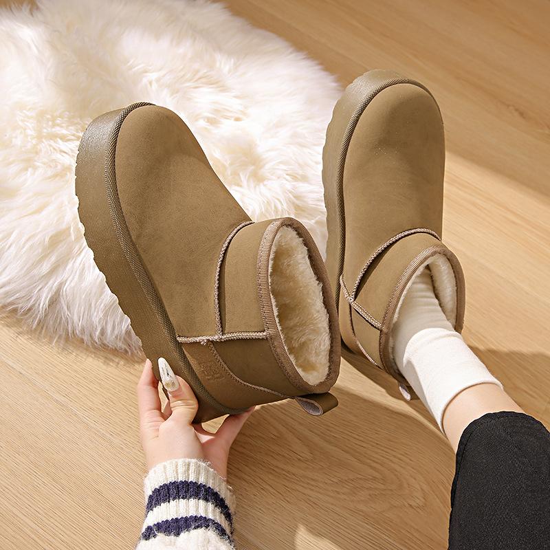 

Foreign style versatile snow boots women s 2024 new winter short tube fashionable velvet thickened outer wear trendy warm cotton shoes 35 армия зеленый