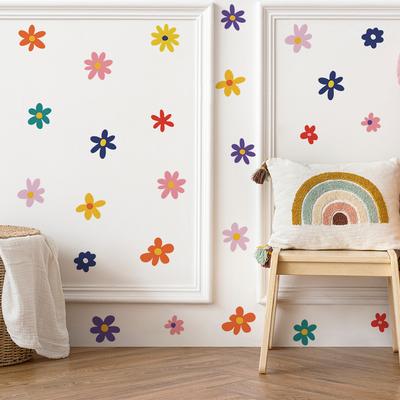 Cartone Animato Fiori Creativi Camera da Letto Soggiorno Casa Sfondo Abbellimento Decorazione Adesivi Murali