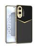 Samsung S25 Edge Jazz Plain Leather Electroplated Protective Phone Case