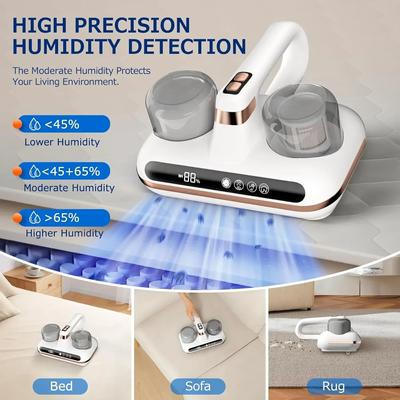 16KPa UV Mite Remover New Mattress Vacuum Cordless Handheld Cleaner Powerful Suction for Cleaning Bed Pillows Clothes Sofa